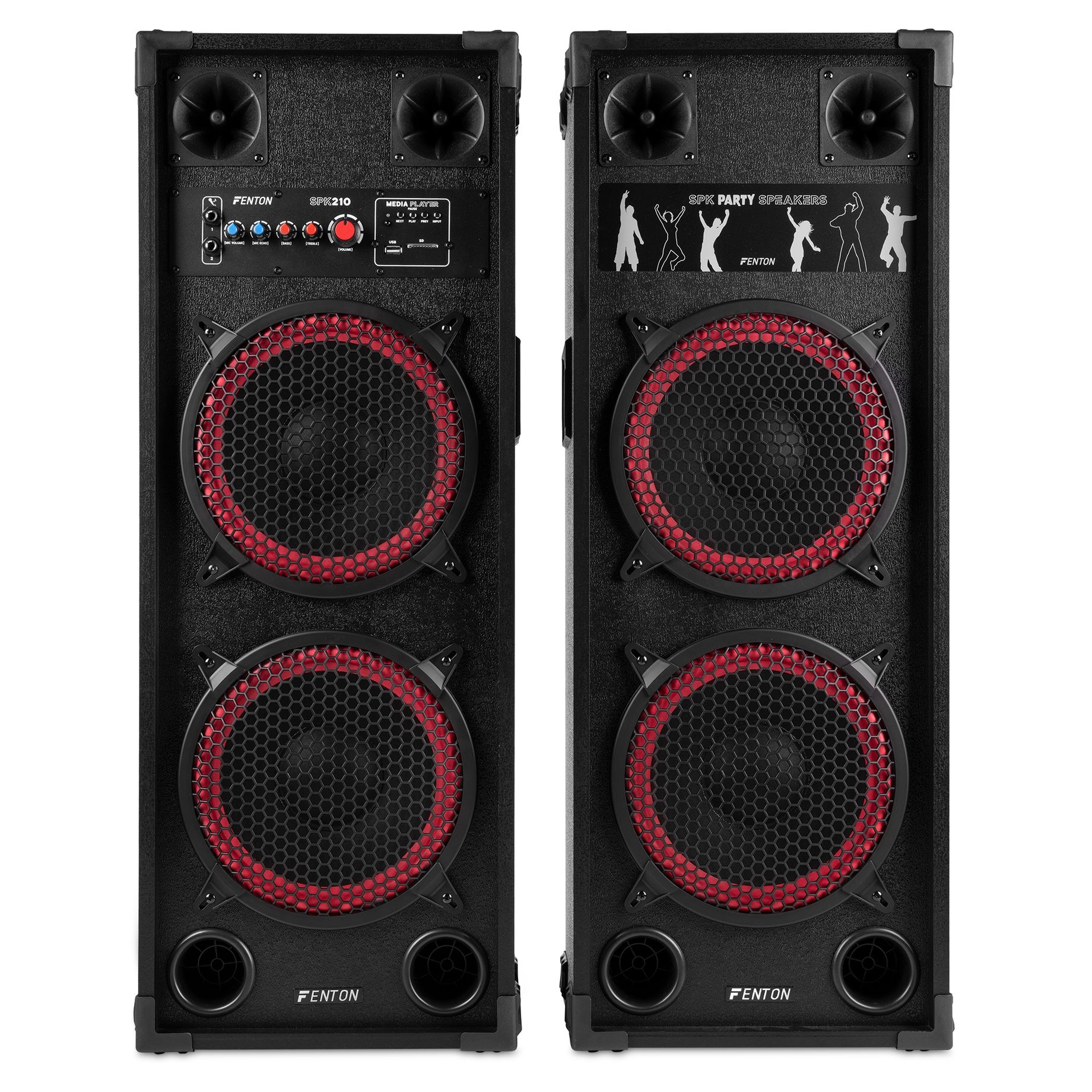 SPK-210 PA Active Speaker Set 2 x 10” BT