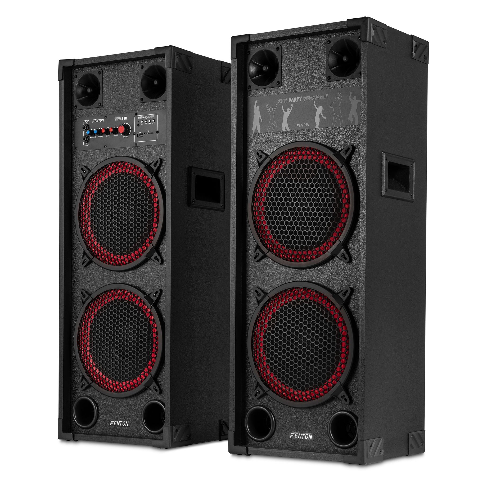 SPK-210 PA Active Speaker Set 2 x 10” BT