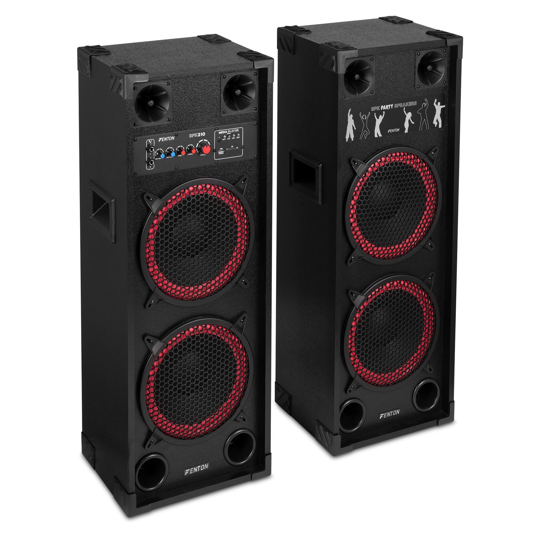 SPK-210 PA Active Speaker Set 2 x 10” BT