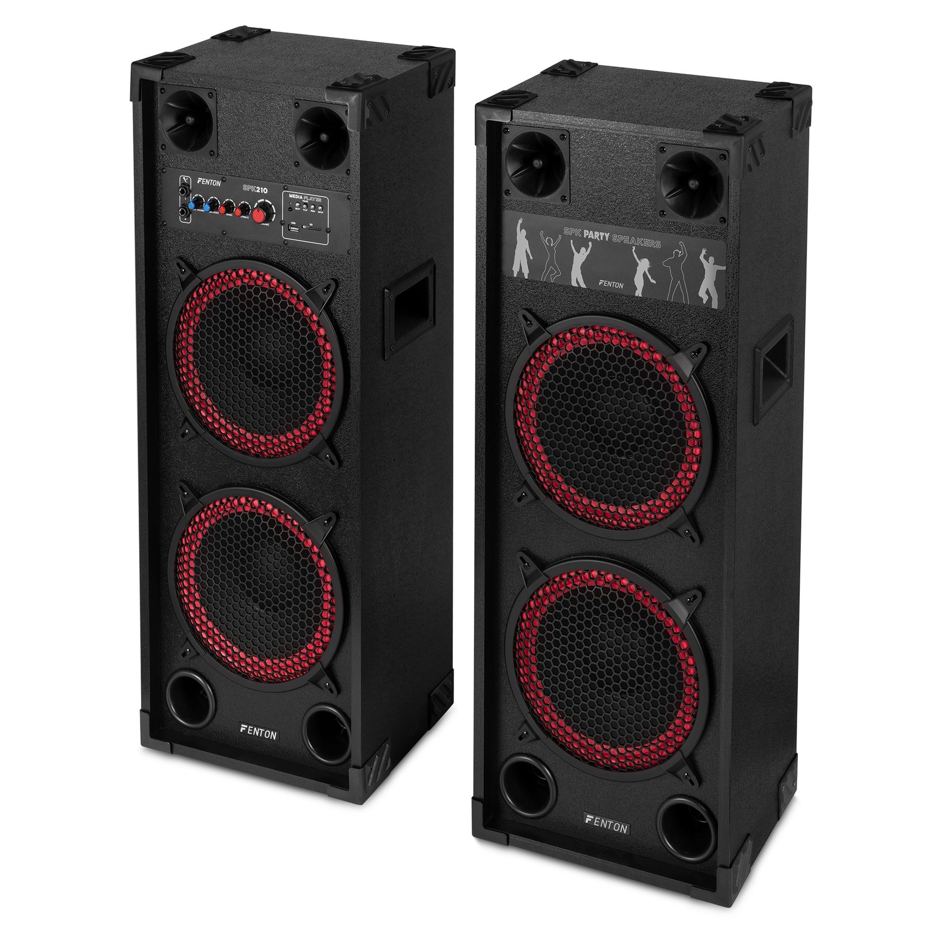 SPK-210 PA Active Speaker Set 2 x 10” BT