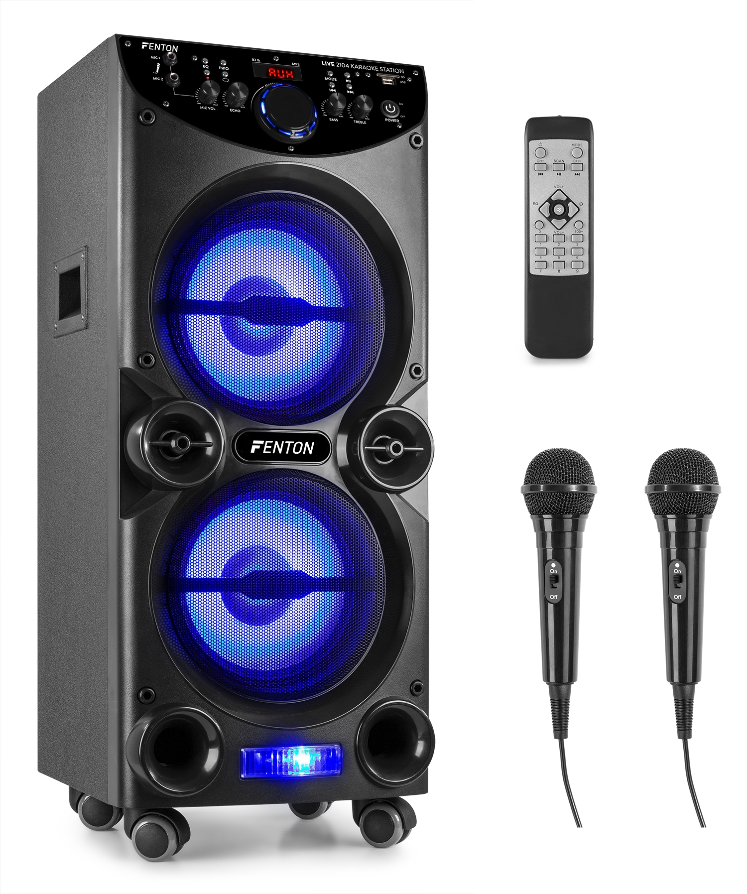 LIVE2104 Karaoke Station on Wheels 2x 10”