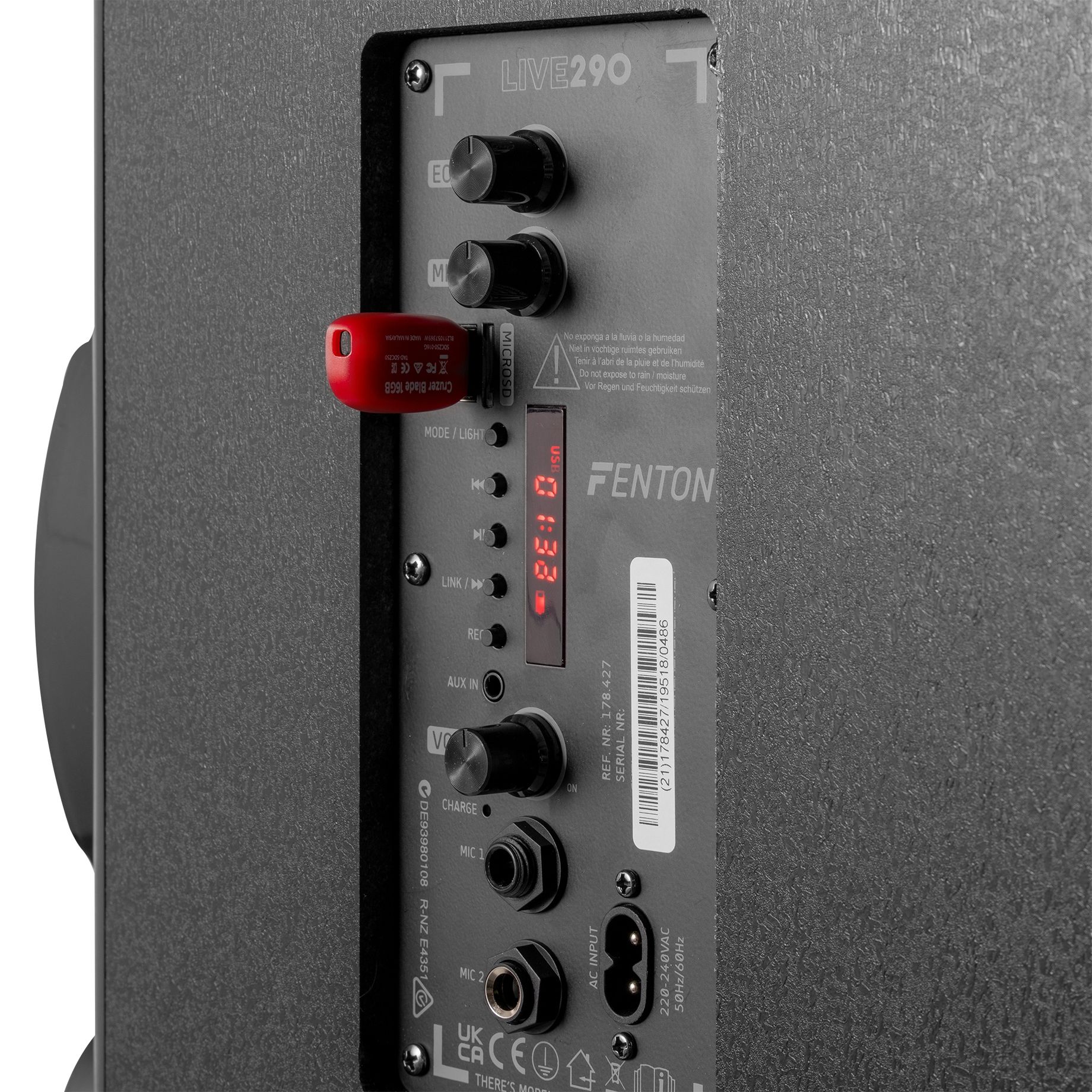LIVE290 Karaoke Station with Light Show 2x 8”