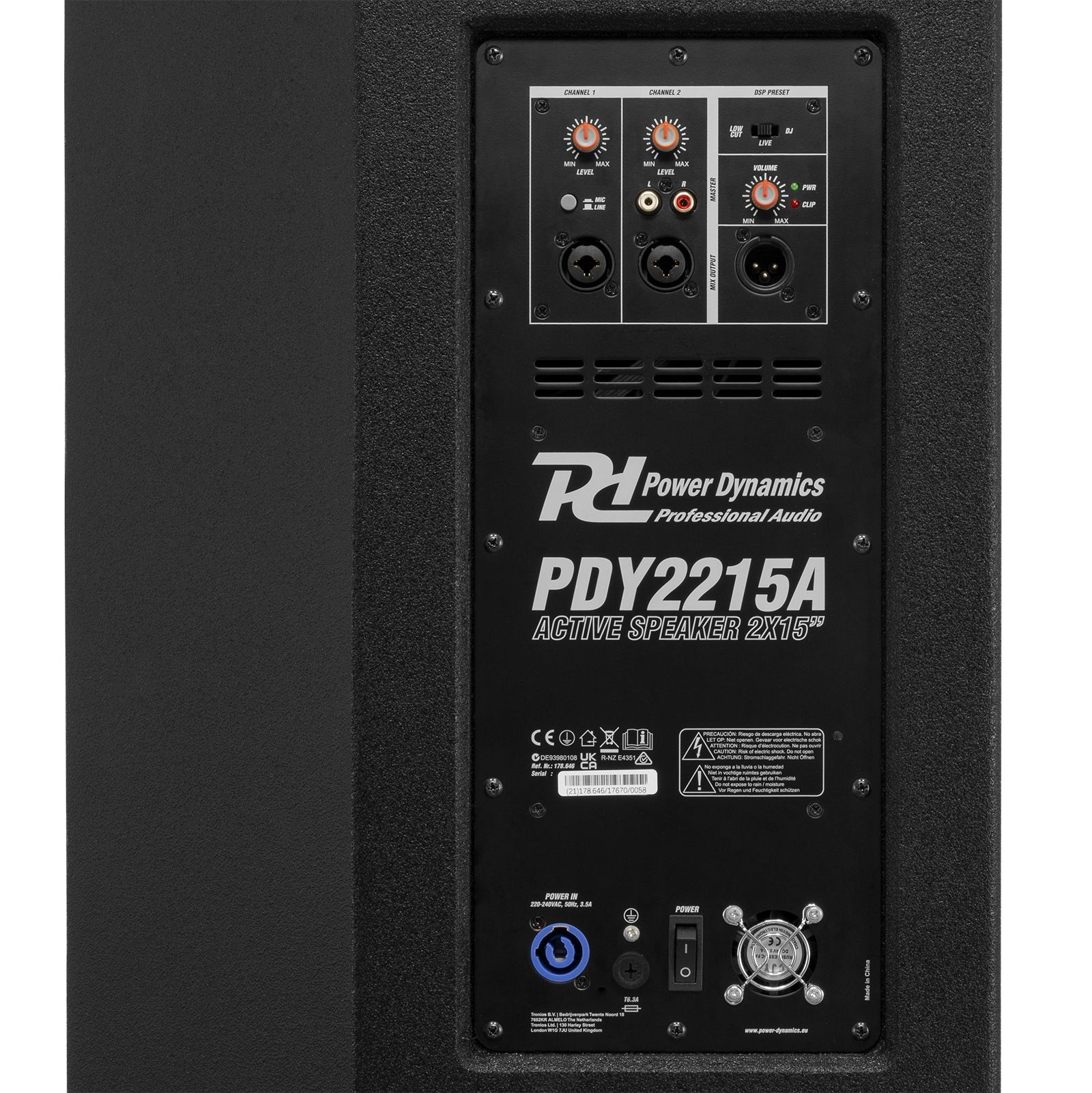 PDY2215A Active Speaker 2x 15” 1600W
