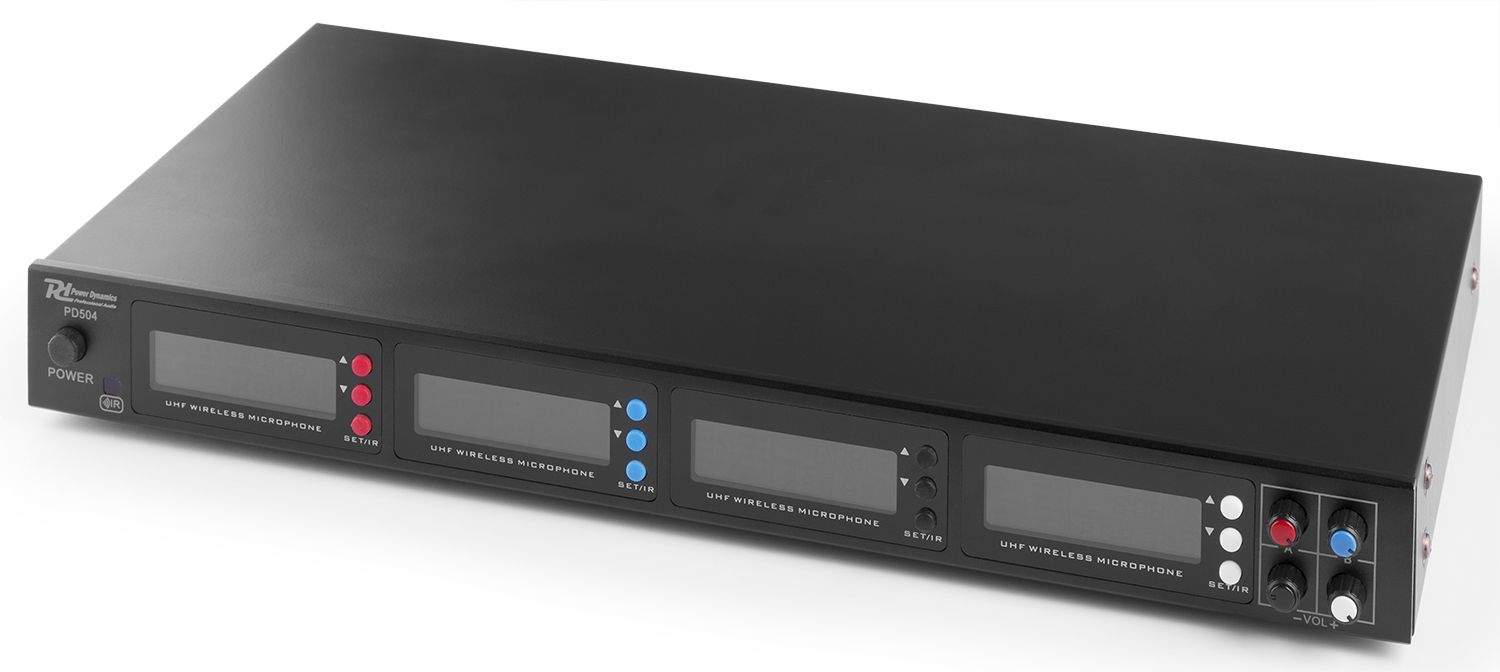 PD504H 4x 50-Channel UHF Wireless Microphone Set with 4 handheld microphones