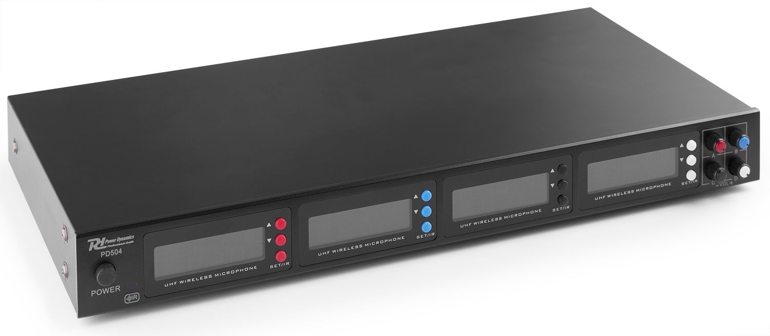 PD504B 4x 50-Channel UHF Wireless Microphone Set with 4 bodypack microphones