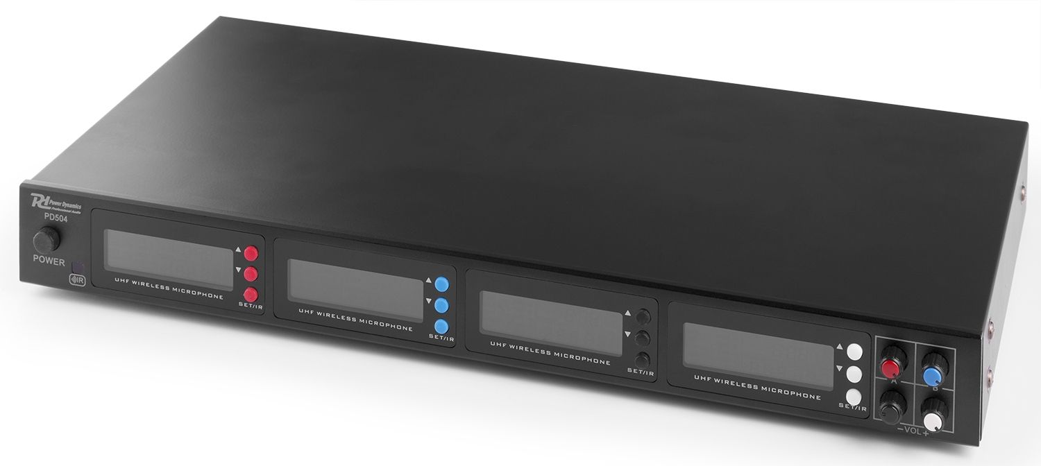 PD504B 4x 50-Channel UHF Wireless Microphone Set with 4 bodypack microphones