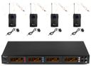 PD504B 4x 50-Channel UHF Wireless Microphone Set with 4 bodypack microphones