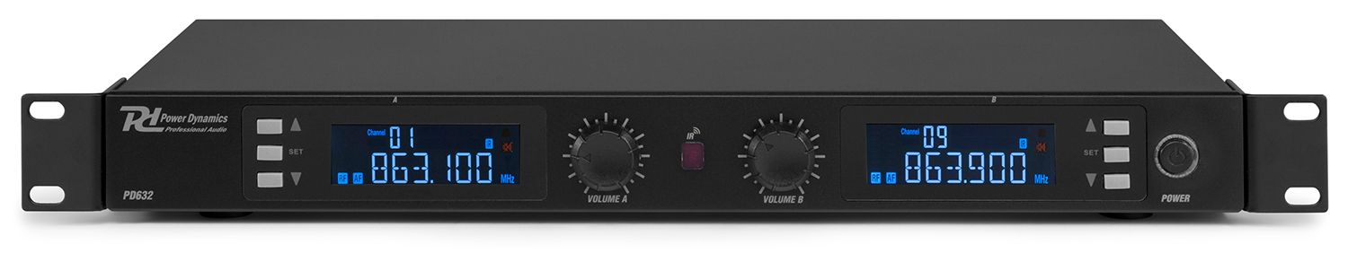 PD632C 2x 20-Channel Digital UHF Wireless Microphone System Combi