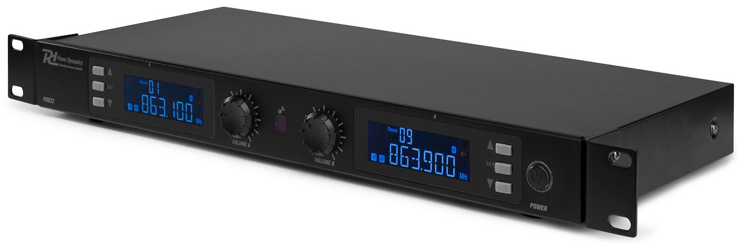 PD632C 2x 20-Channel Digital UHF Wireless Microphone System Combi