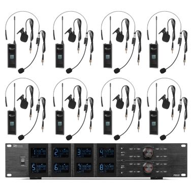 PD528B UHF Wireless Microphone Set with 8 bodypack microphones