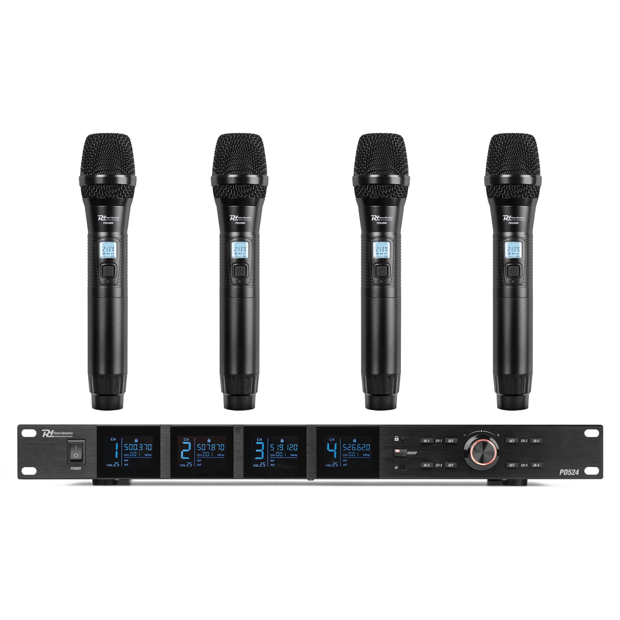 PD524 UHF Wireless Microphone Set with 4 handheld microphones