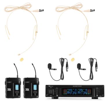 PD220B 2x 80-Channel UHF Wireless Microphone True Diversity System BP