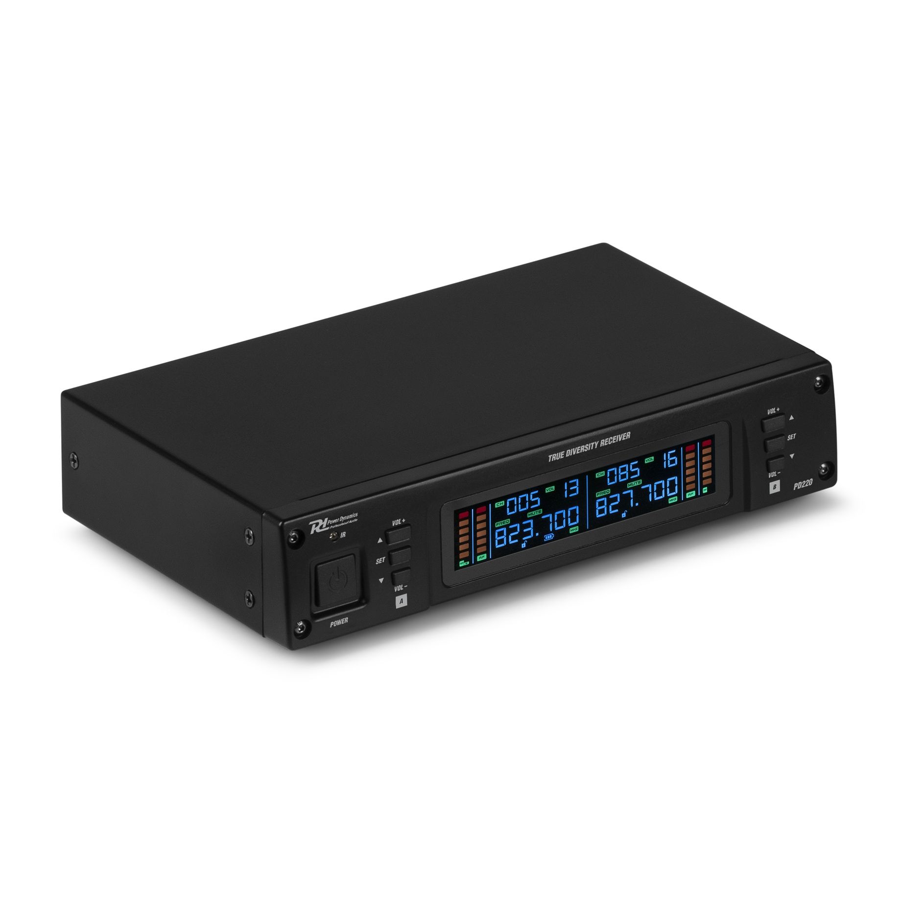 PD220B 2x 80-Channel UHF Wireless Microphone True Diversity System BP