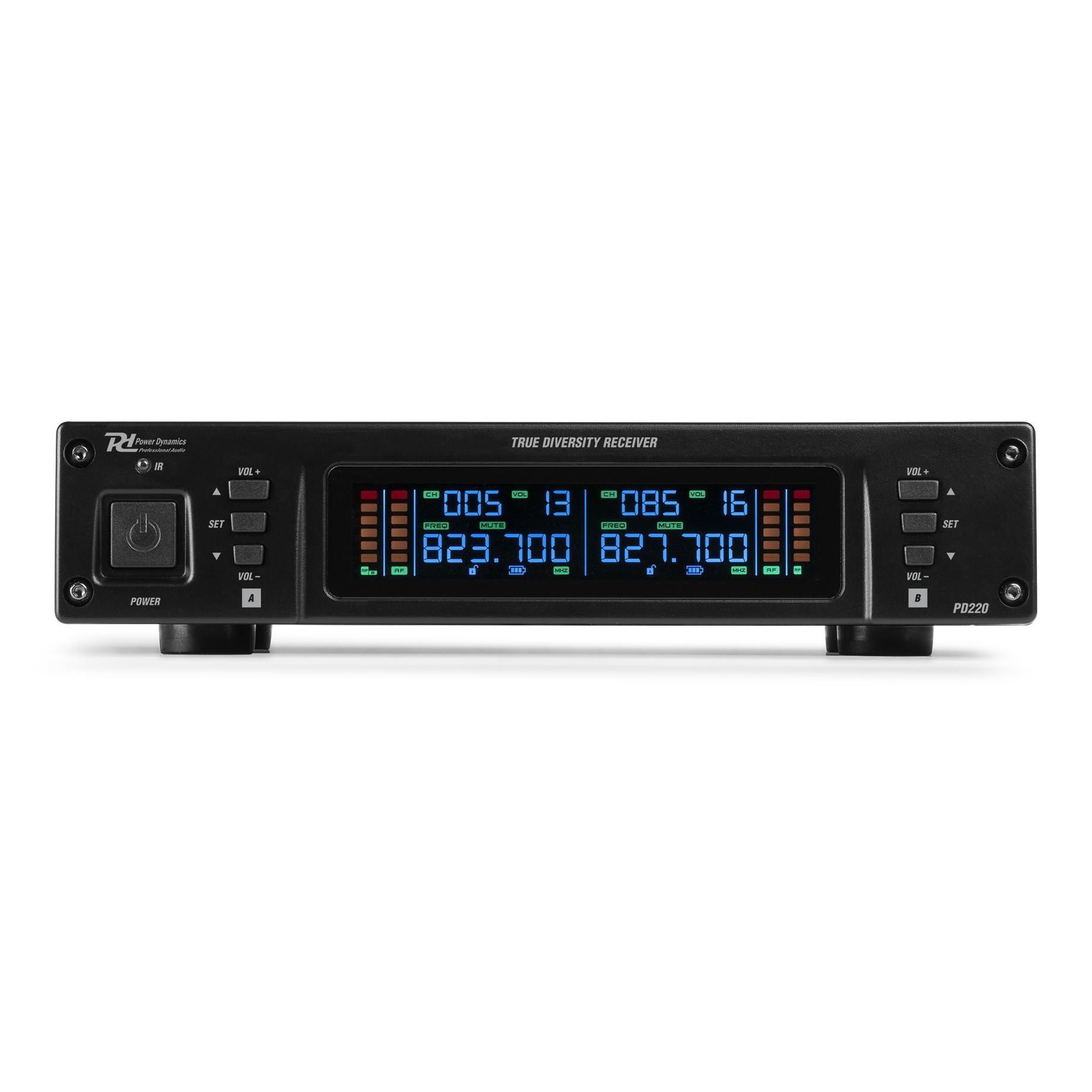 PD220B 2x 80-Channel UHF Wireless Microphone True Diversity System BP