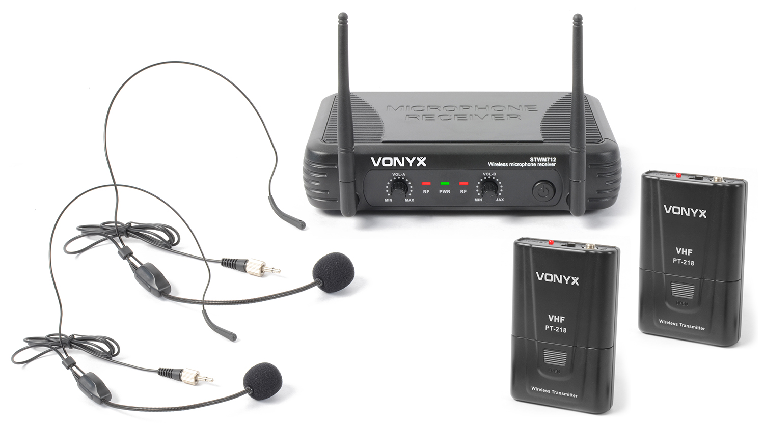 STWM712H 2-Channel VHF Wireless Headset Microphone System