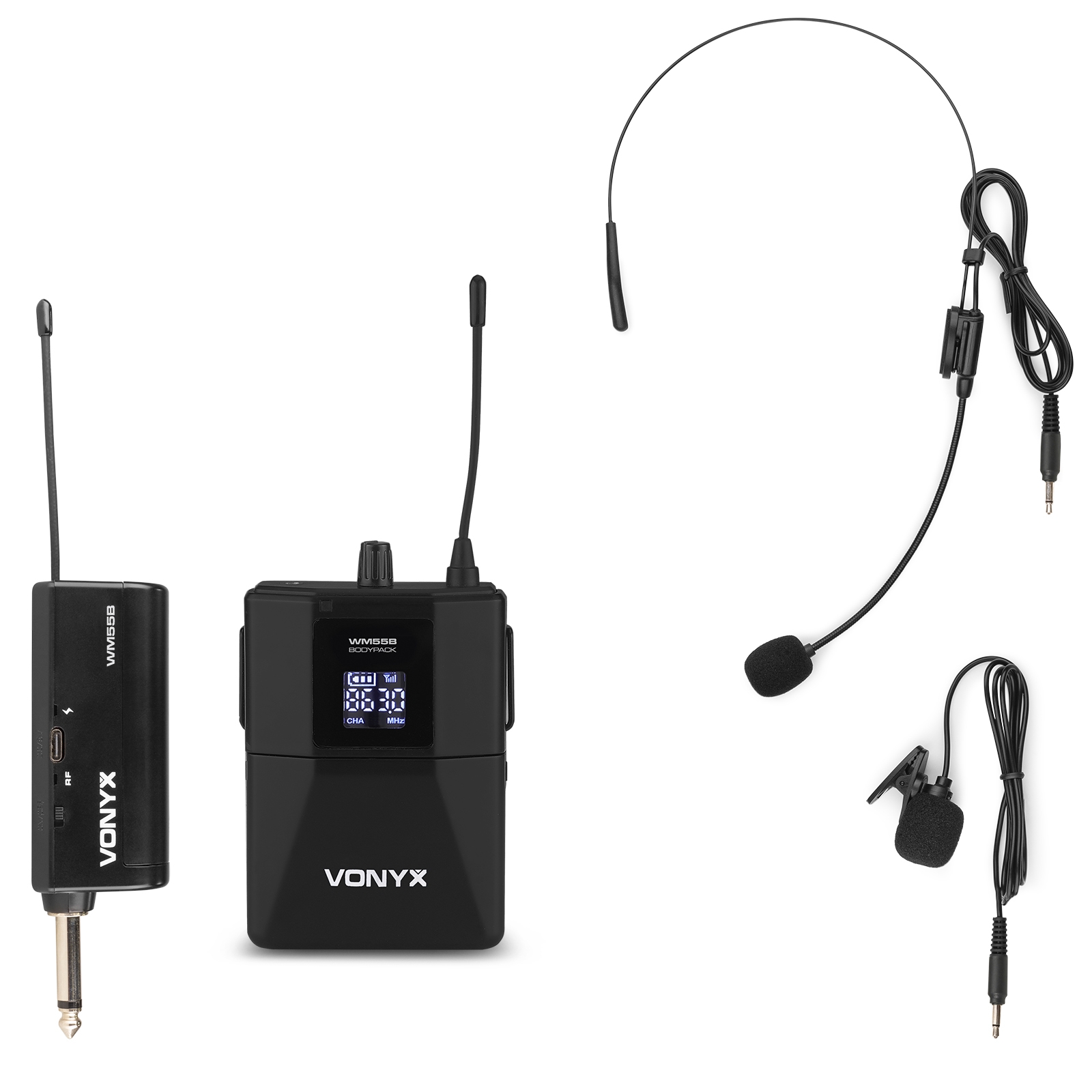 WM55B Wireless Bodypack Microphone Plug-and-Play Set UHF