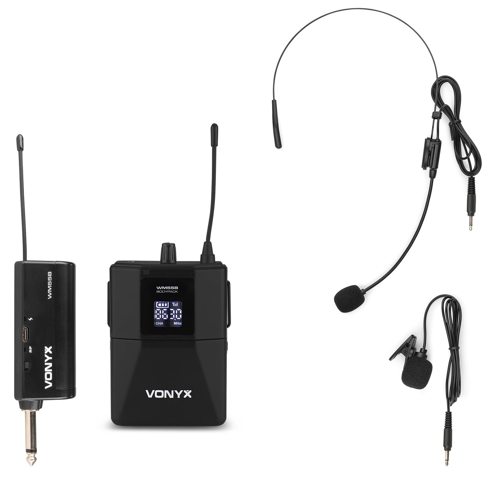 WM55B Wireless Bodypack Microphone Plug-and-Play Set UHF