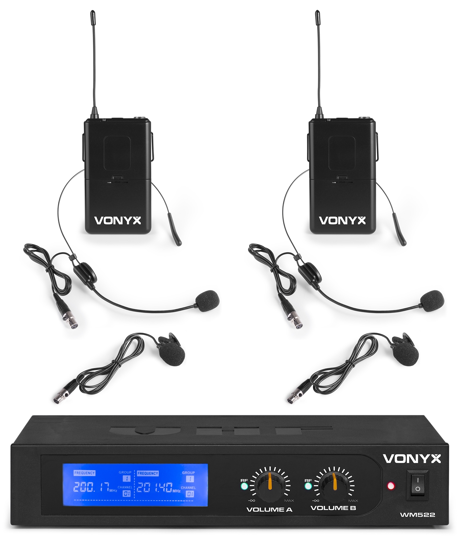 WM522B VHF 2-Channel Microphone Set with 2 Bodypacks