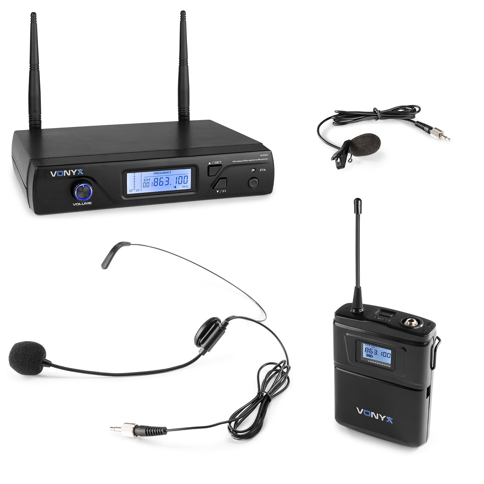 WM61B Wireless Microphone UHF 16Ch with 1 Bodypack