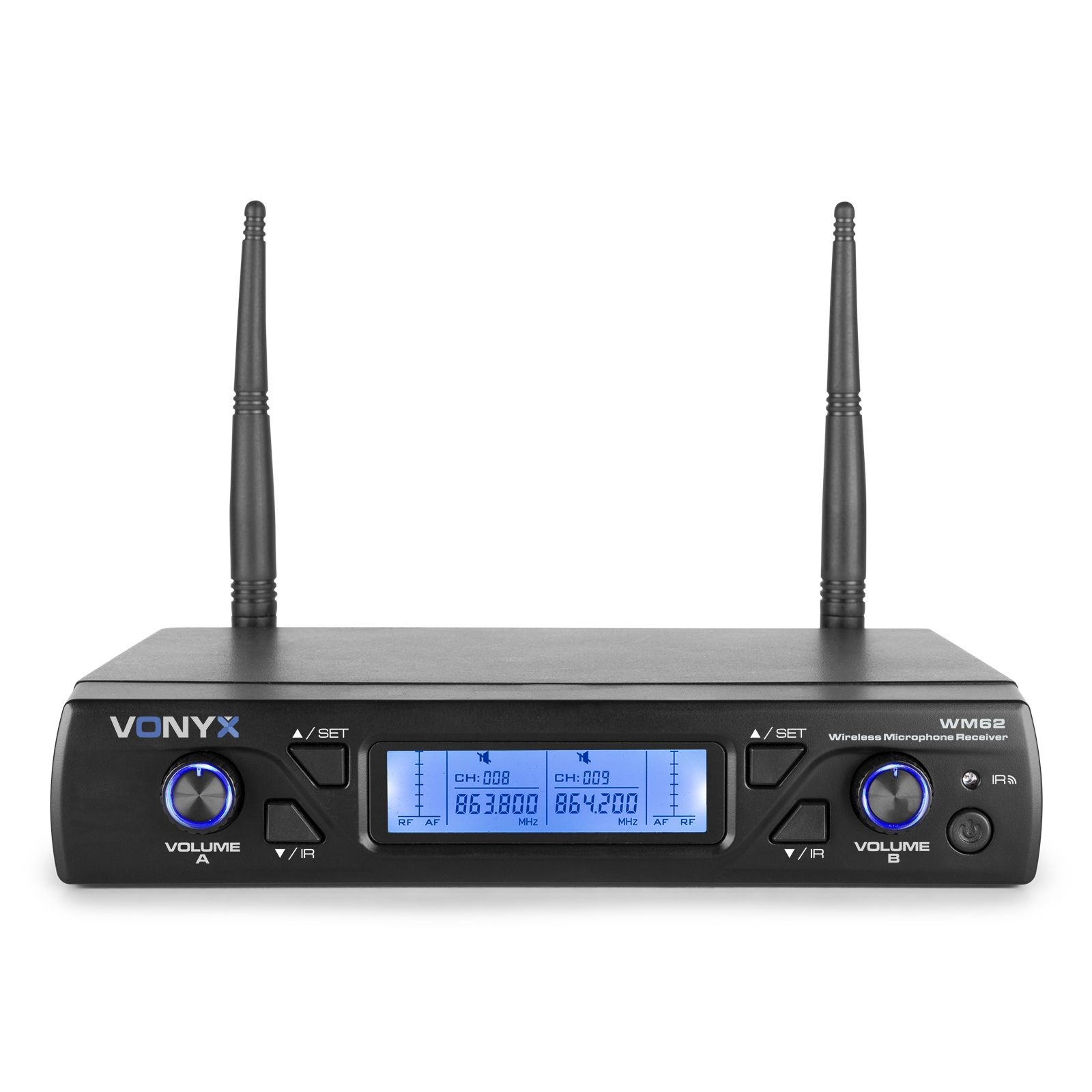 WM62 Wireless Microphone UHF 16Ch with 2 Handheld Microphones