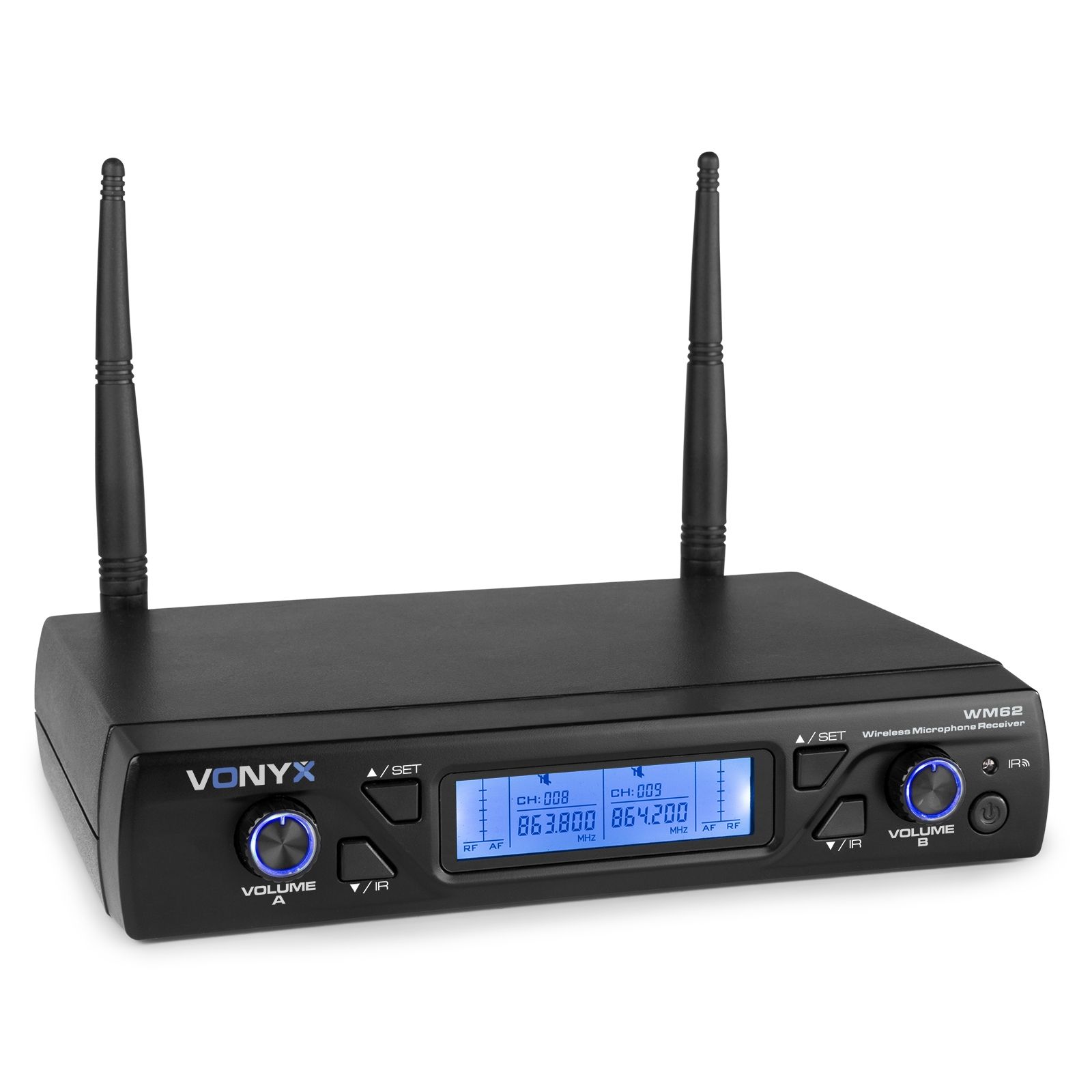 WM62 Wireless Microphone UHF 16Ch with 2 Handheld Microphones