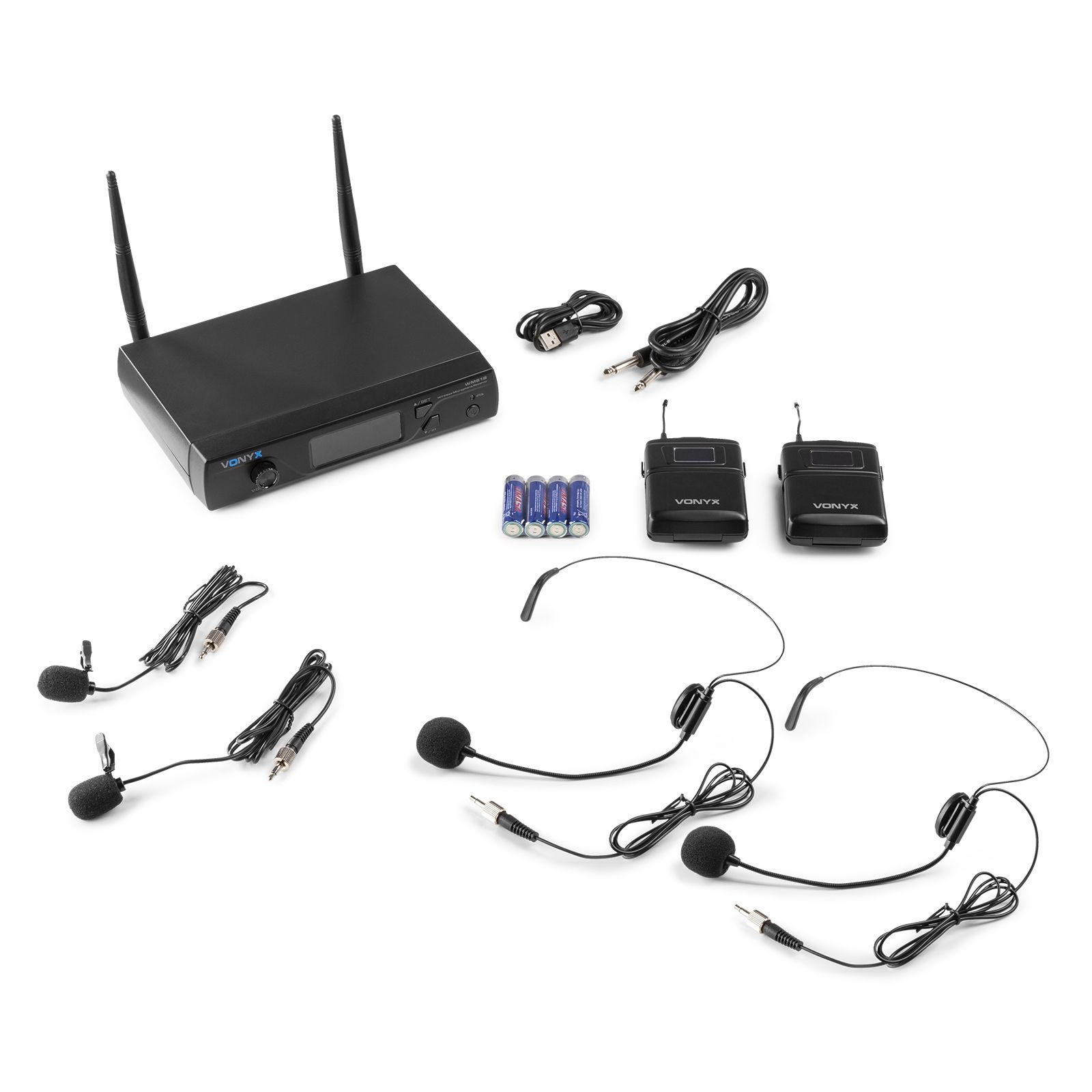WM62B Wireless Microphone UHF 16Ch with 2 Bodypacks
