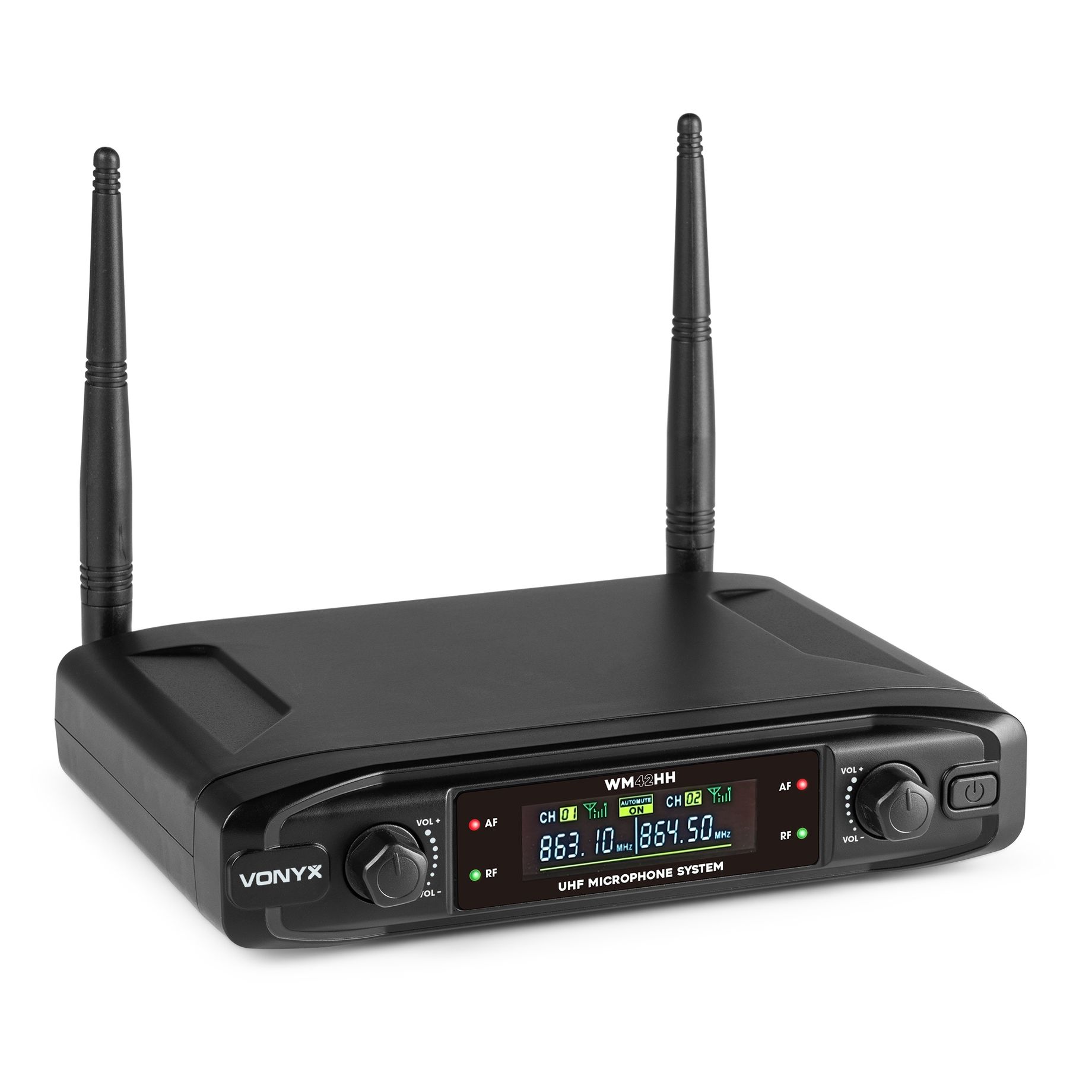 WM42HH Wireless Microphone System UHF with 2 Handheld Microphones