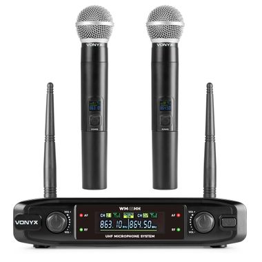 WM42HH Wireless Microphone System UHF with 2 Handheld Microphones