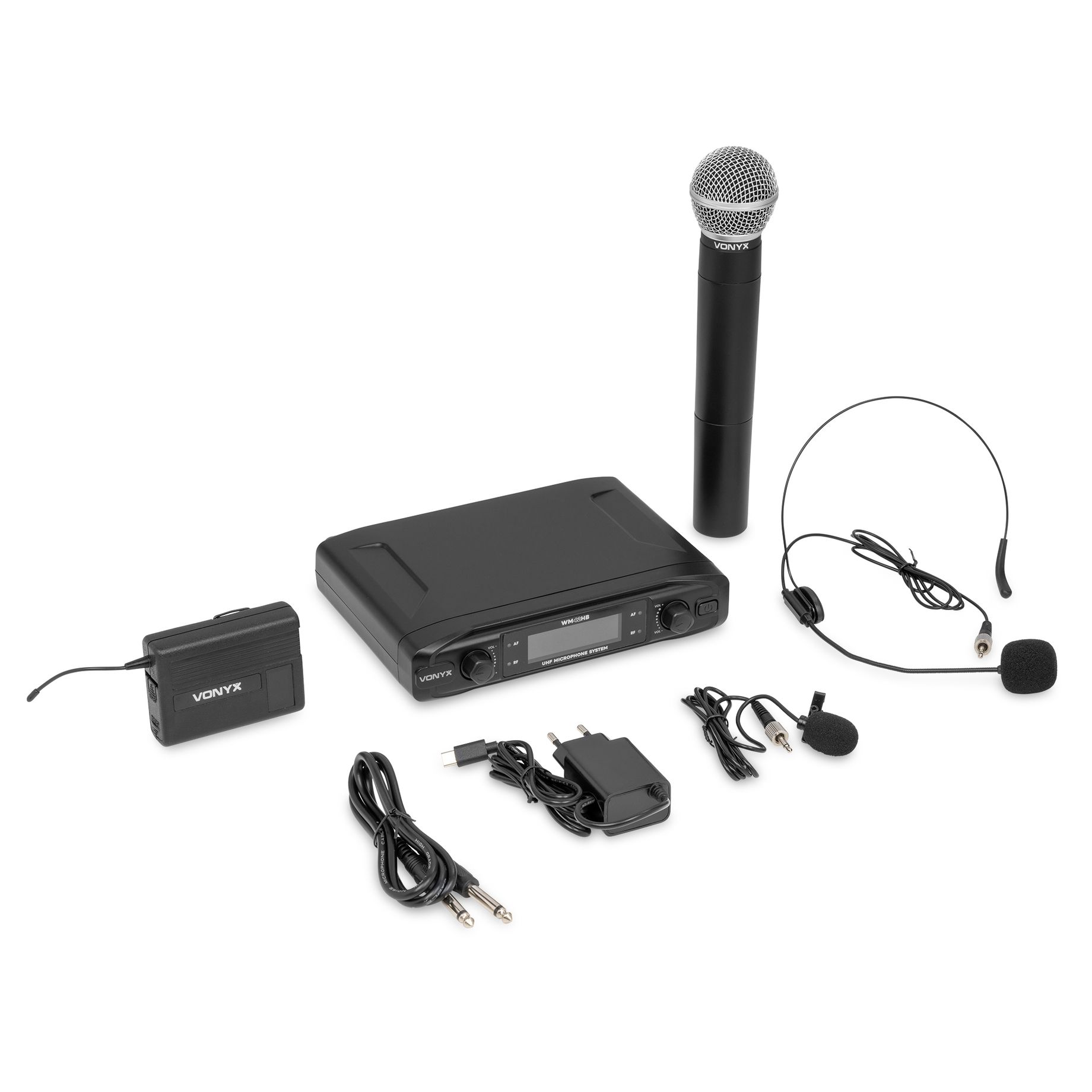 WM42HB Wireless Microphone System UHF with 1x Handheld and 1x Bodypack
