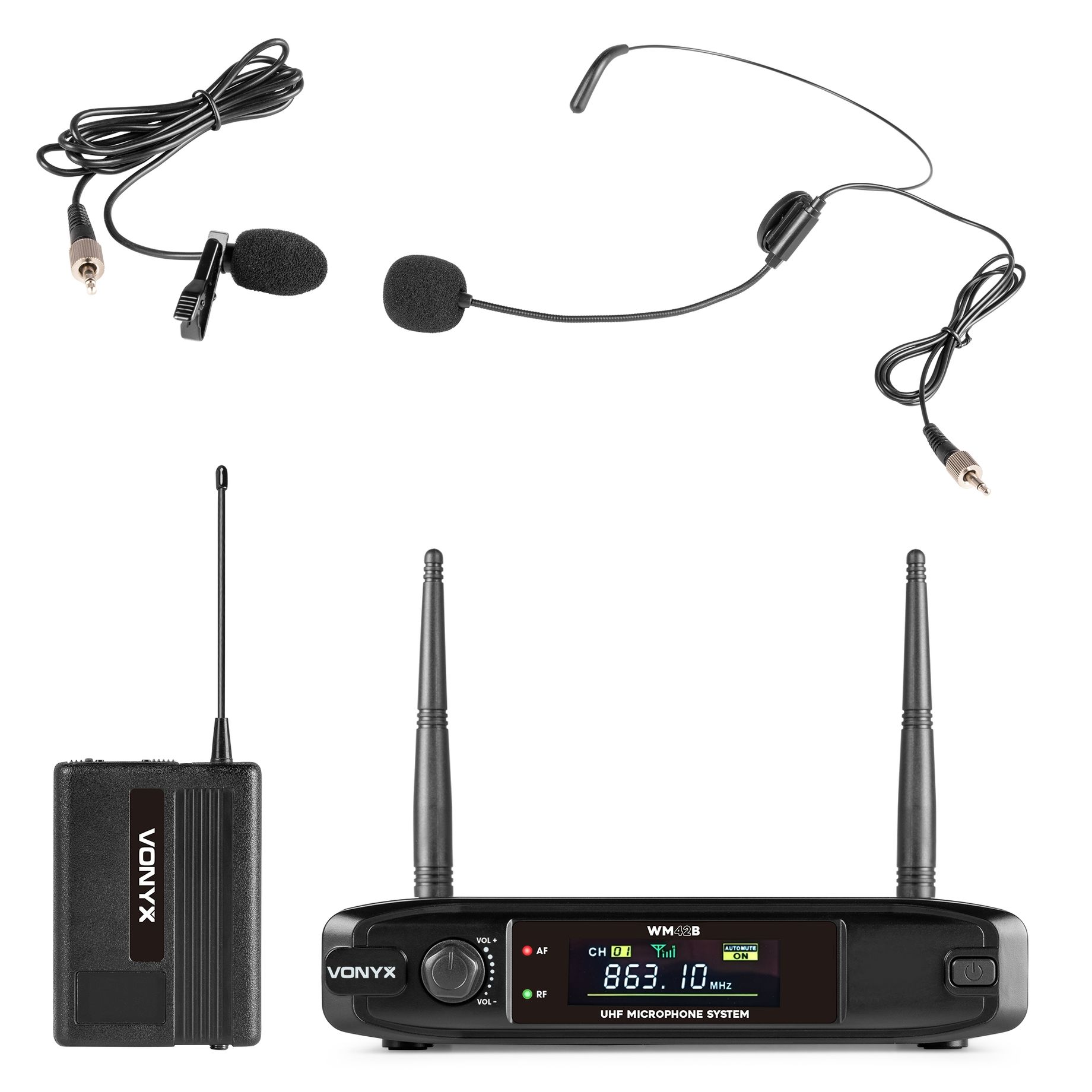 WM42B Wireless Microphone UHF with 1x Bodypack Microphone
