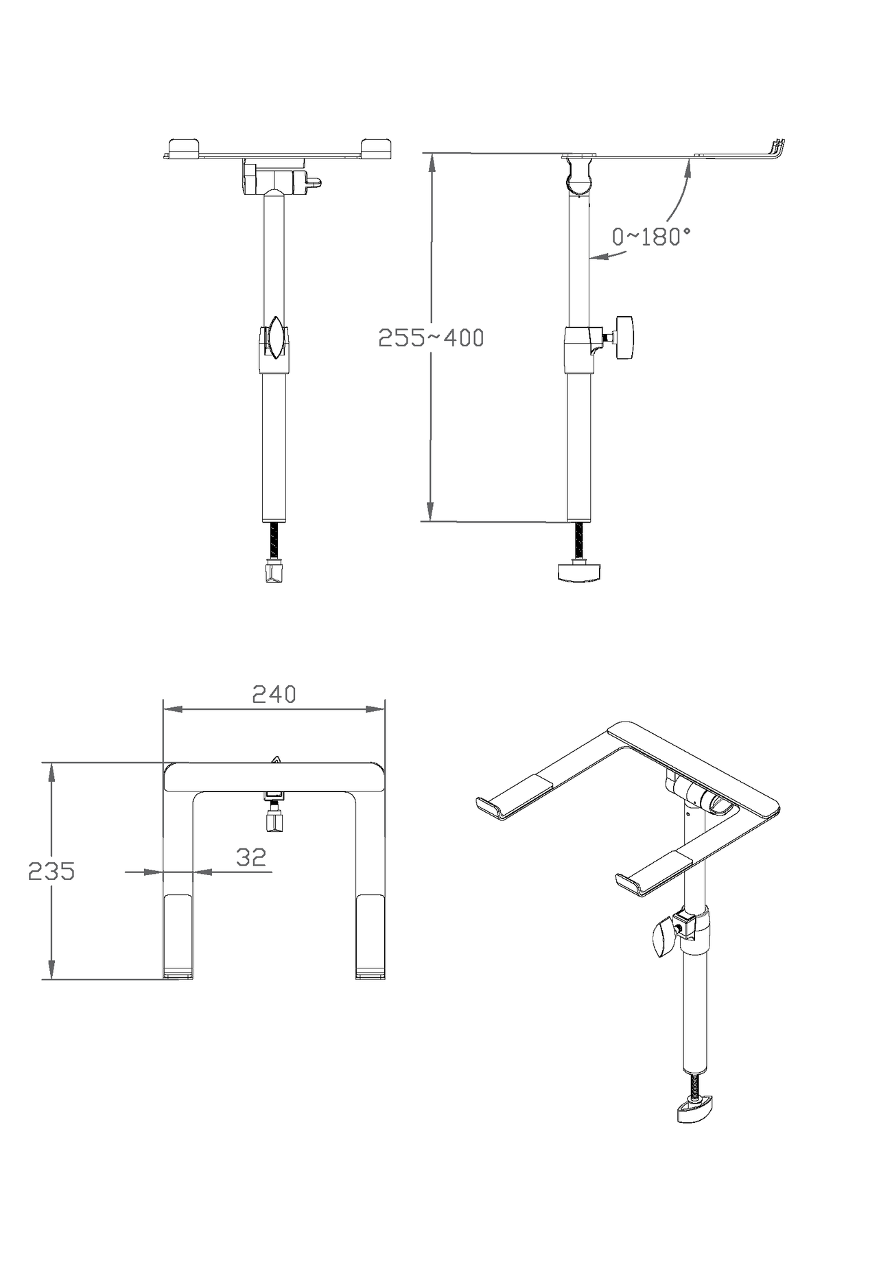 DBLH1 DJ Booth Laptop Holder