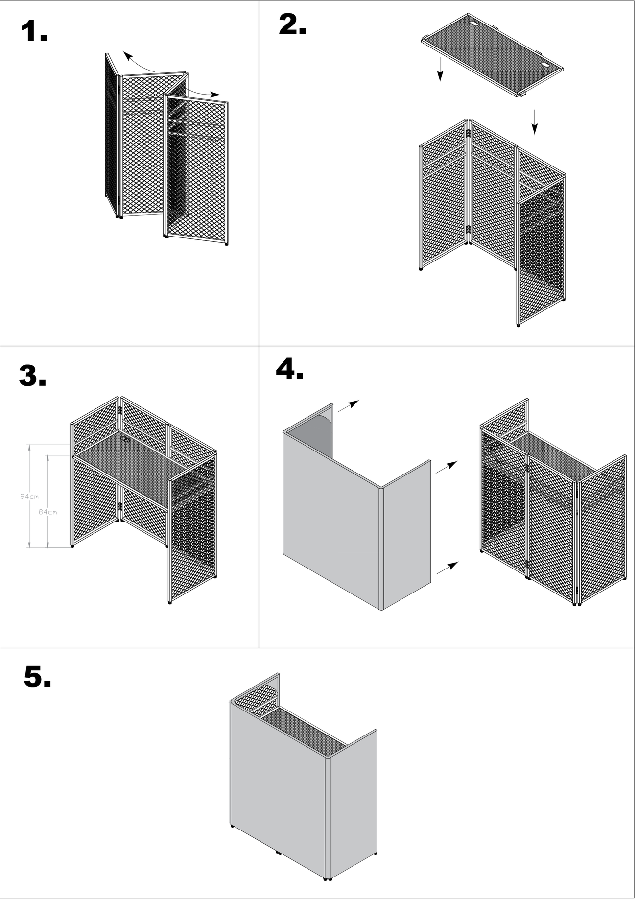 DBC105 Foldable DJ-Booth System Easy