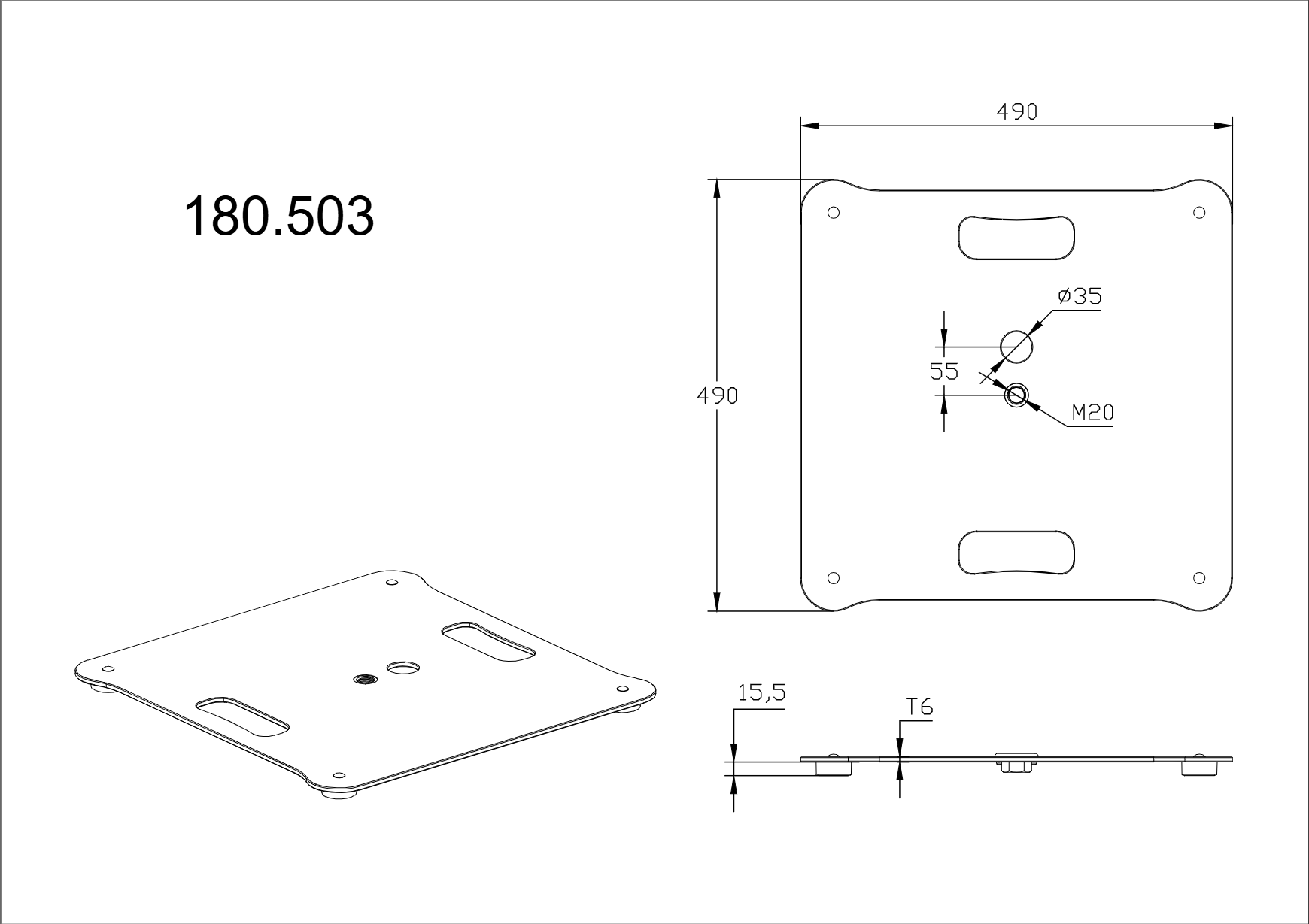 MPS-B49S Square Baseplate