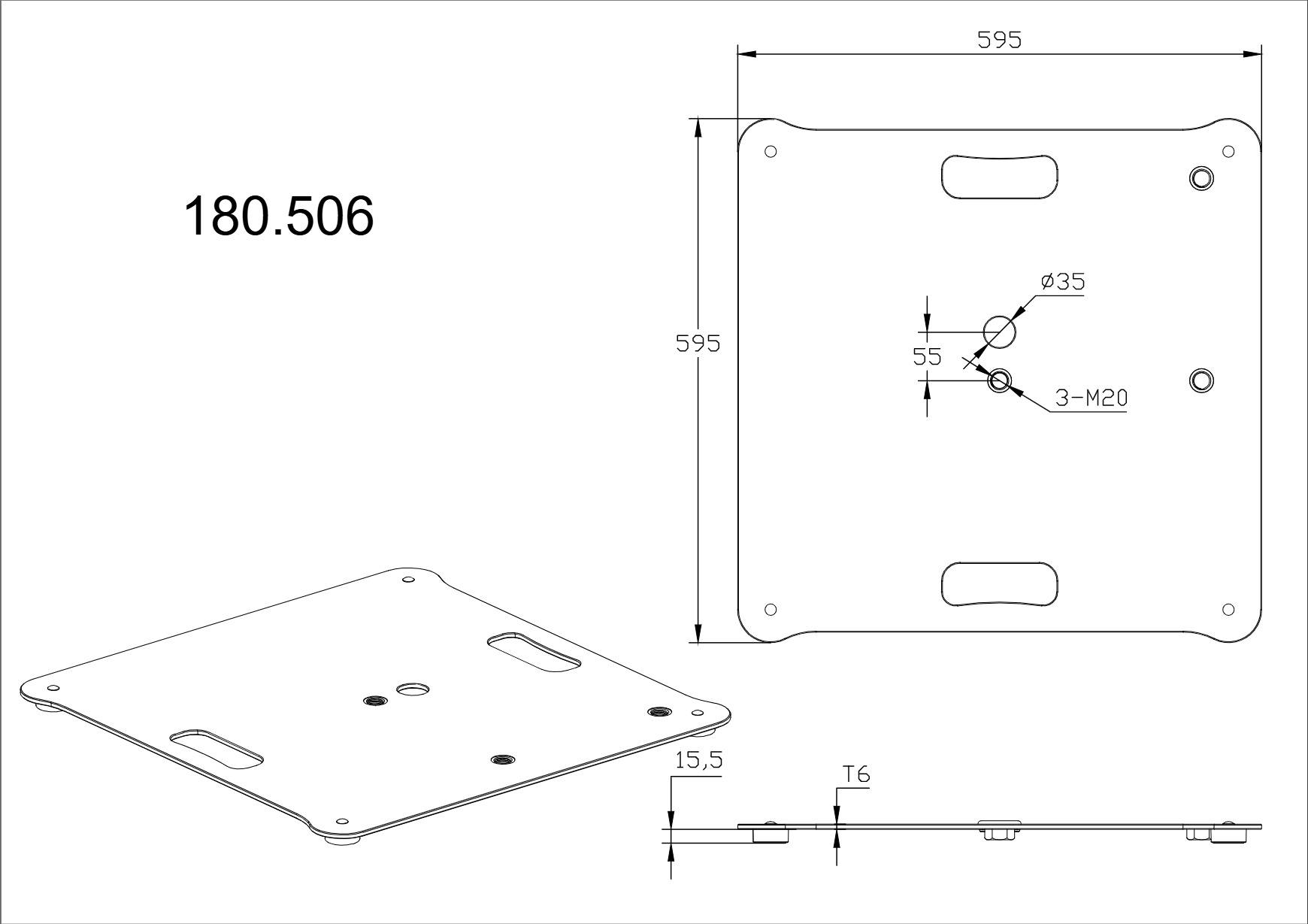 MPS-B55S Square Baseplate