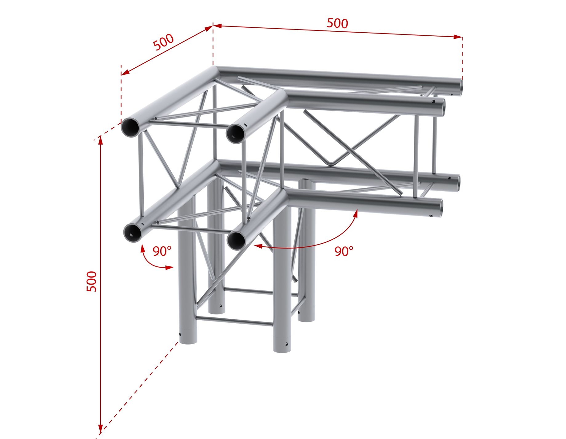 P24-C30 Deco Truss 3-way 90º corner