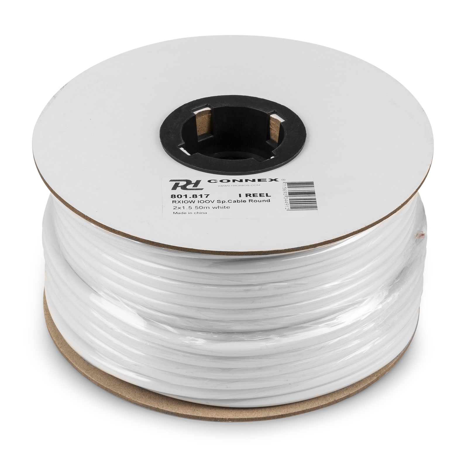 RX10W 100V Speaker cable Round 2 x 1.5mm² white 50m