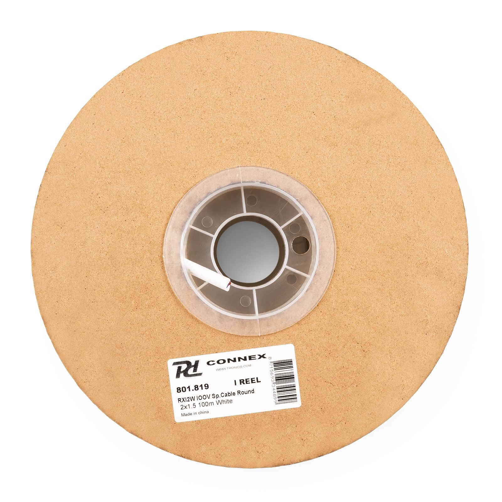 RX12W 100V Speaker cable Round 2 x 1.5mm² white 100M