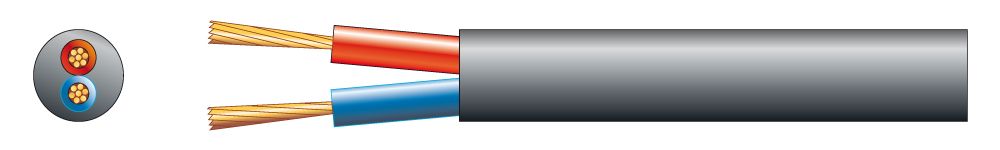 RX14 Speaker cable Round 2 x 2.5mm² Black 100M