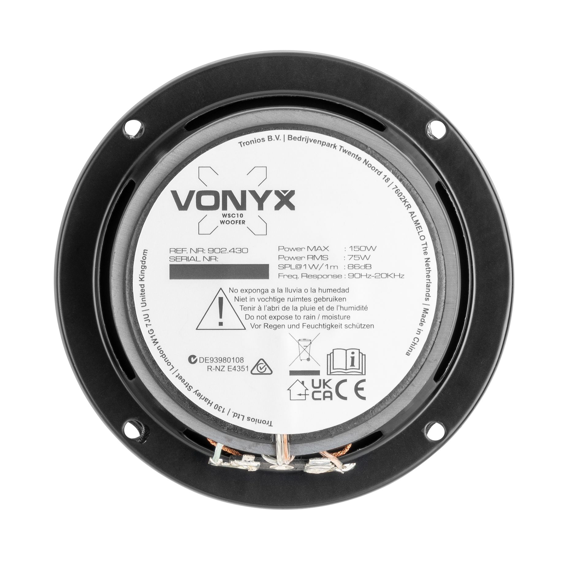 WSC10 Coaxial Speaker PP 10cm 75W