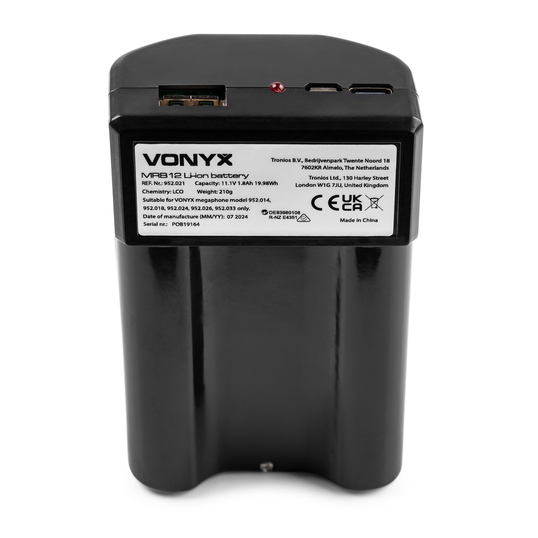 MRB12 Lithium-ion 12V battery pack with charger