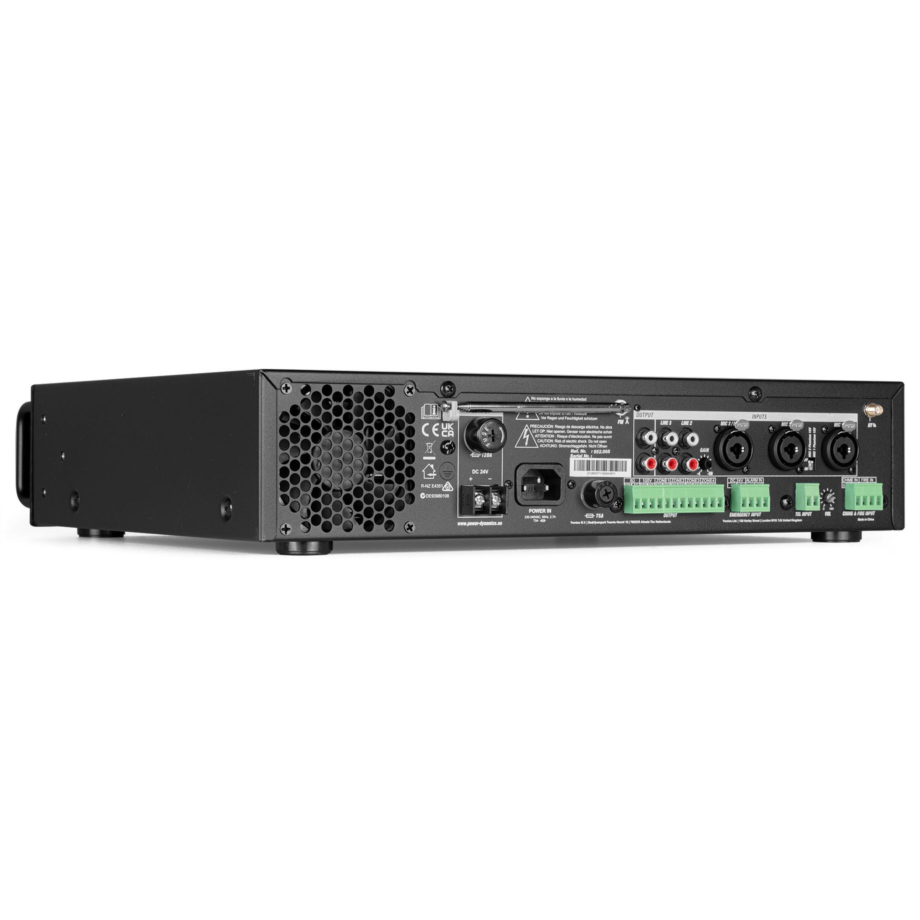PDV120MP3 PA Mixer Amplifier 120W/100V 4 zones