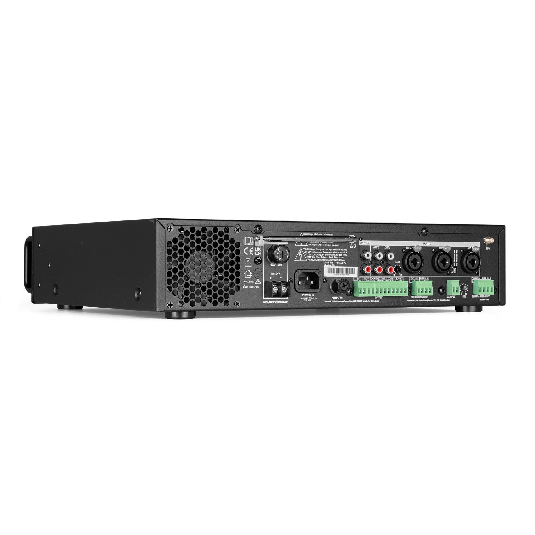 PDV360MP3 PA Mixer Amplifier 360W/100V 4 zones