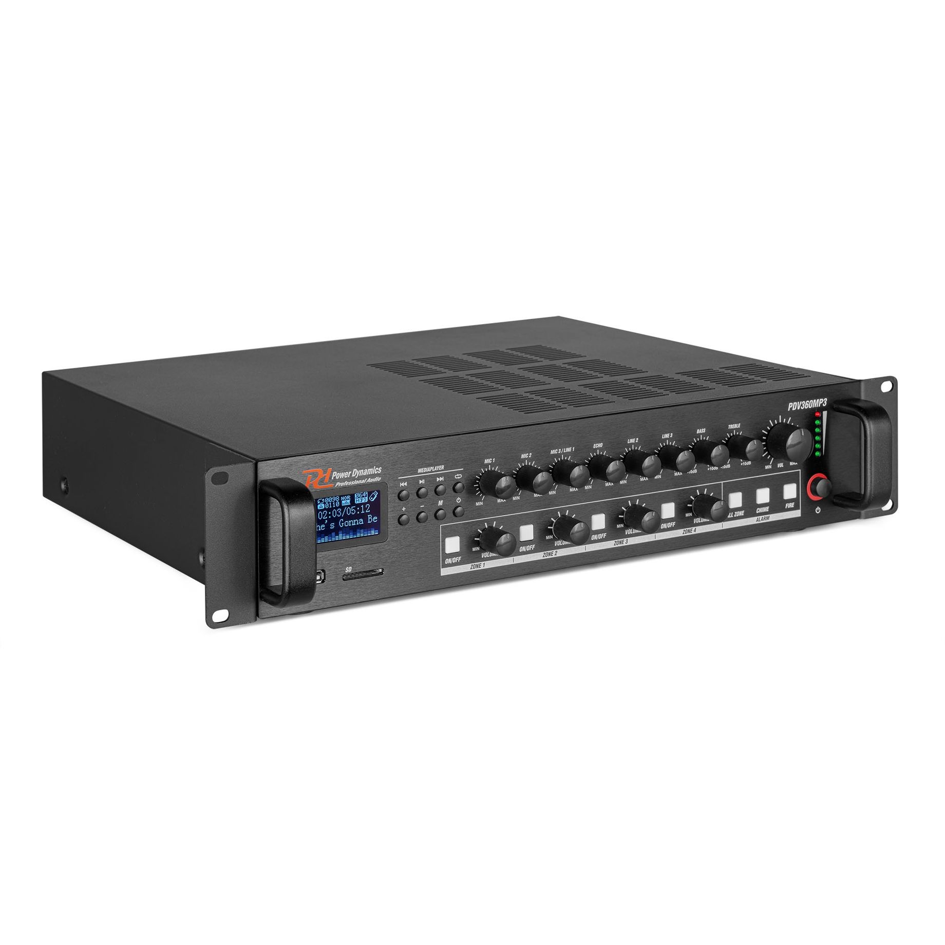 PDV360MP3 PA Mixer Amplifier 360W/100V 4 zones