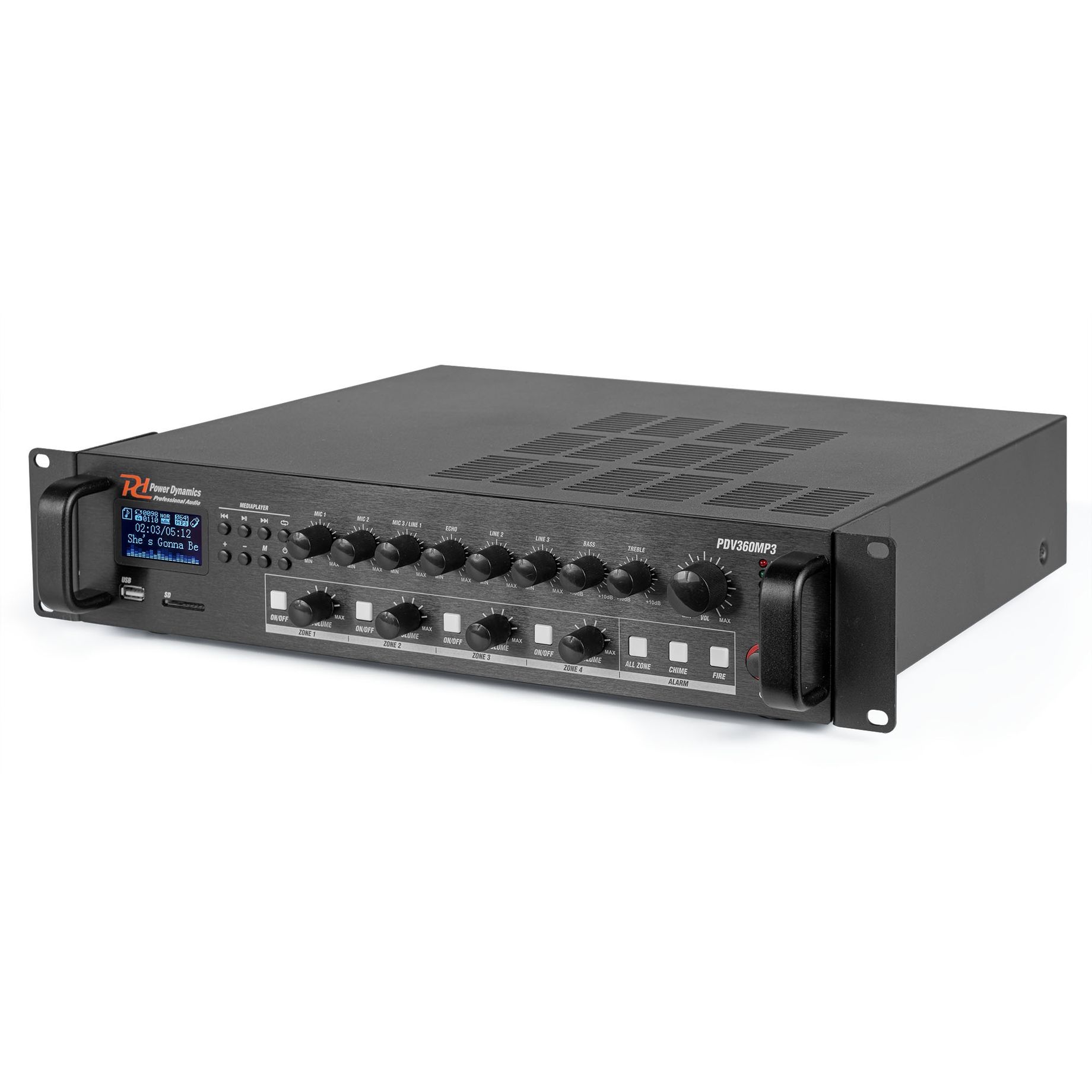 PDV360MP3 PA Mixer Amplifier 360W/100V 4 zones
