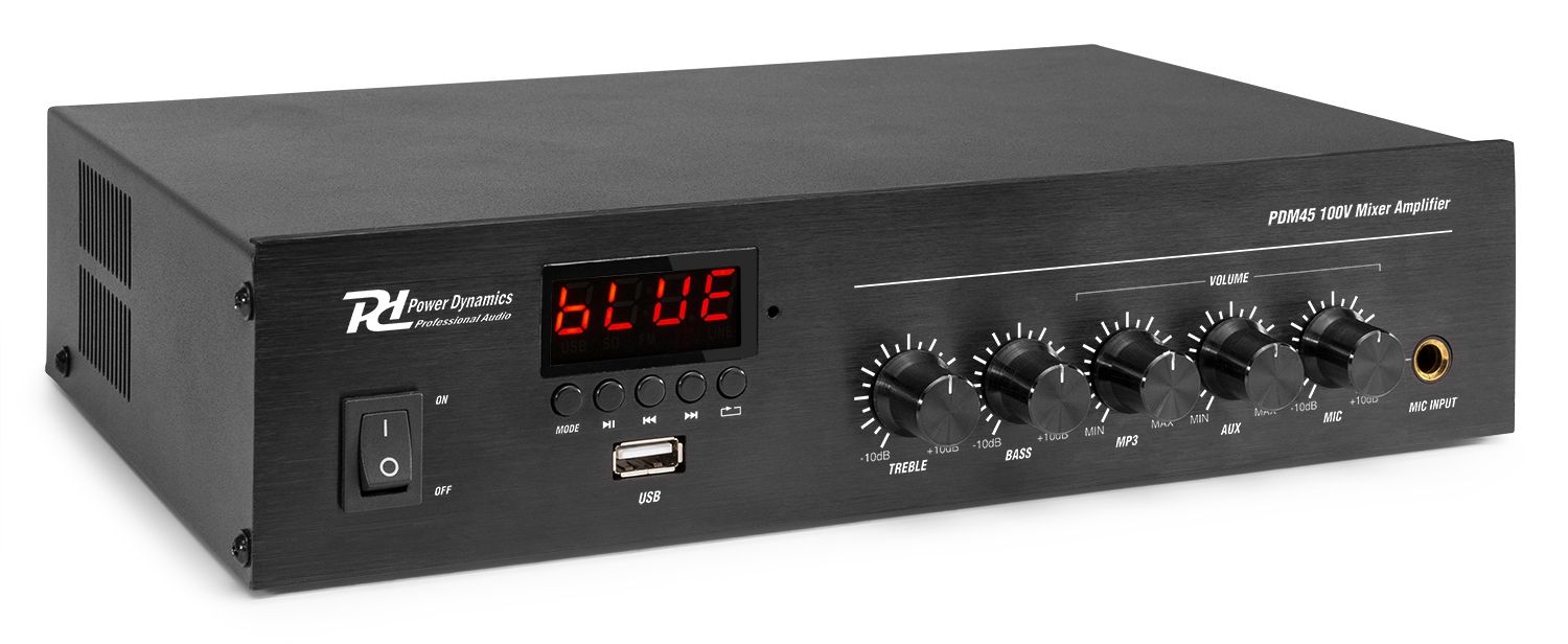 PDM45 100V Mixer-Amplifier with BT and media player 45W