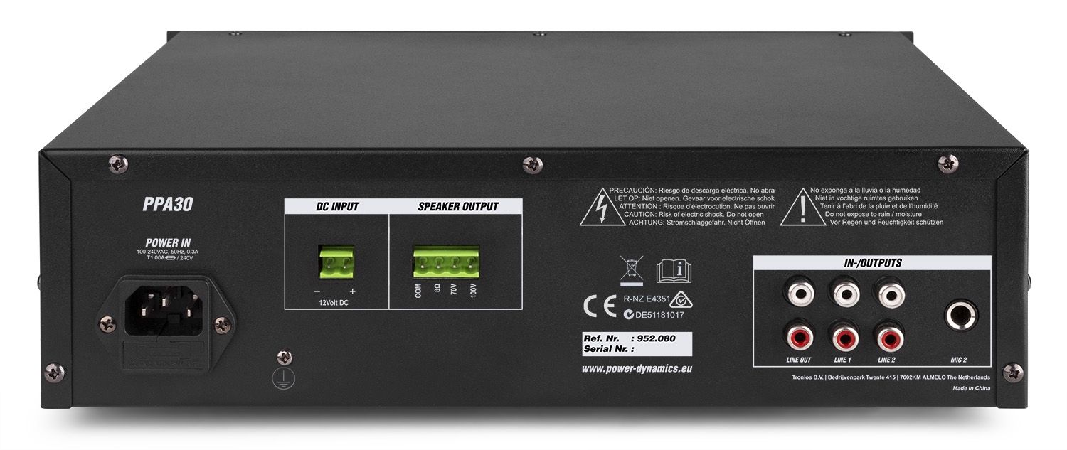 PPA30 100V Mixer-Amplifier 30W