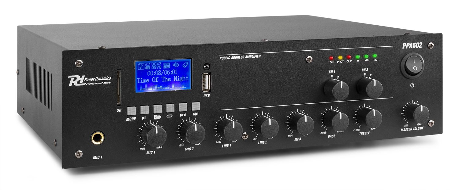 PPA502 100V Mixer-Amplifier 50W 2 Zones