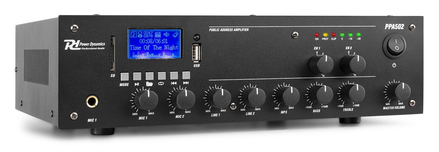 PPA502 100V Mixer-Amplifier 50W 2 Zones