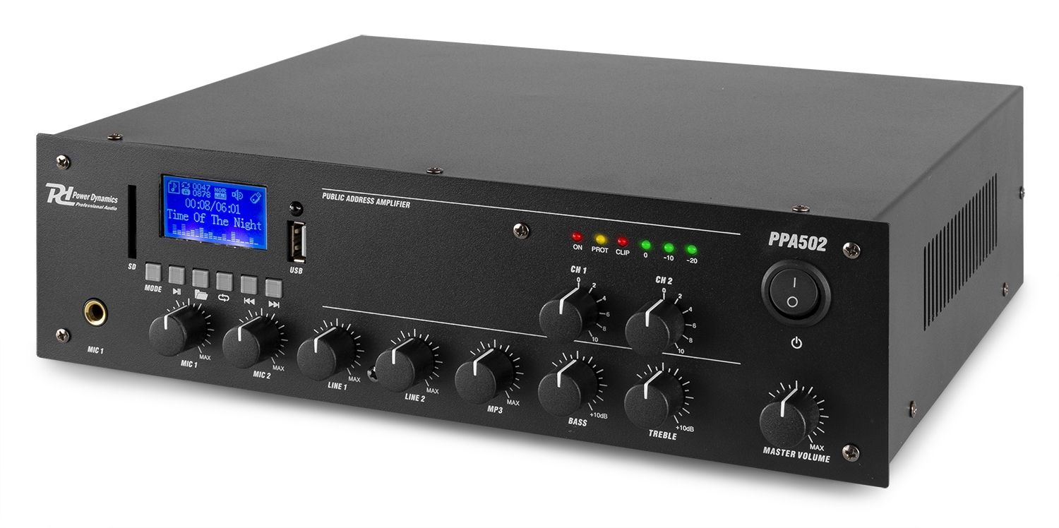 PPA502 100V Mixer-Amplifier 50W 2 Zones