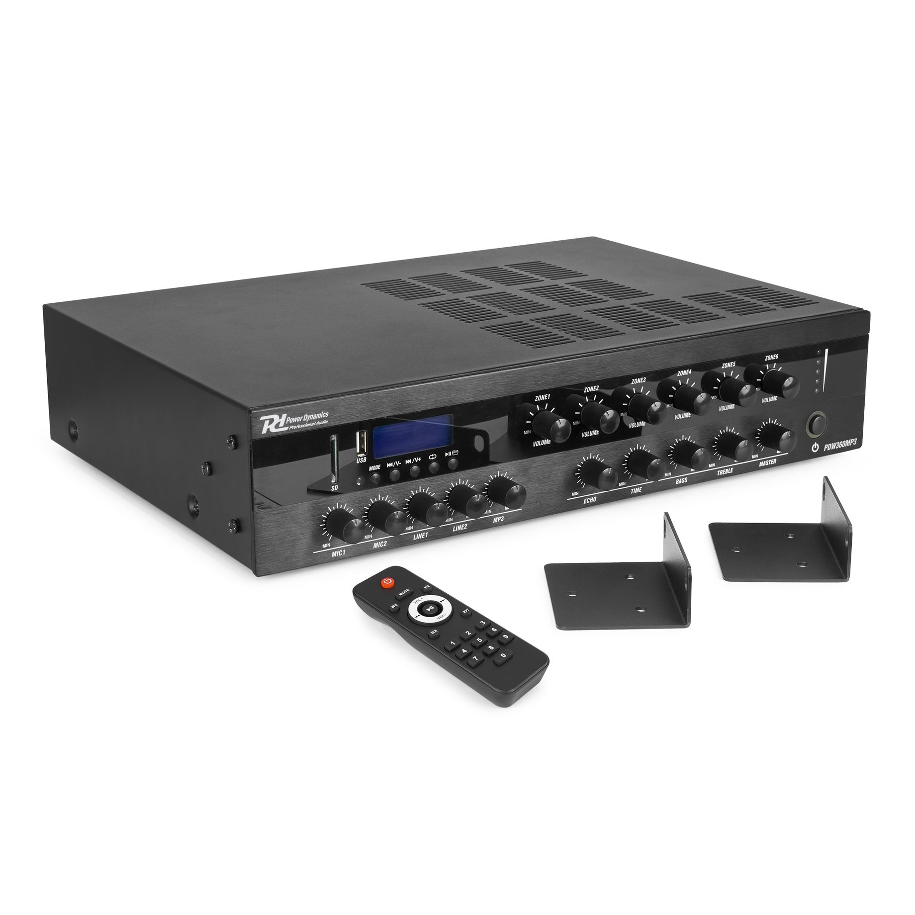 PDW360MP3 PA Mixer Amplifier 360W/100V 6 zones